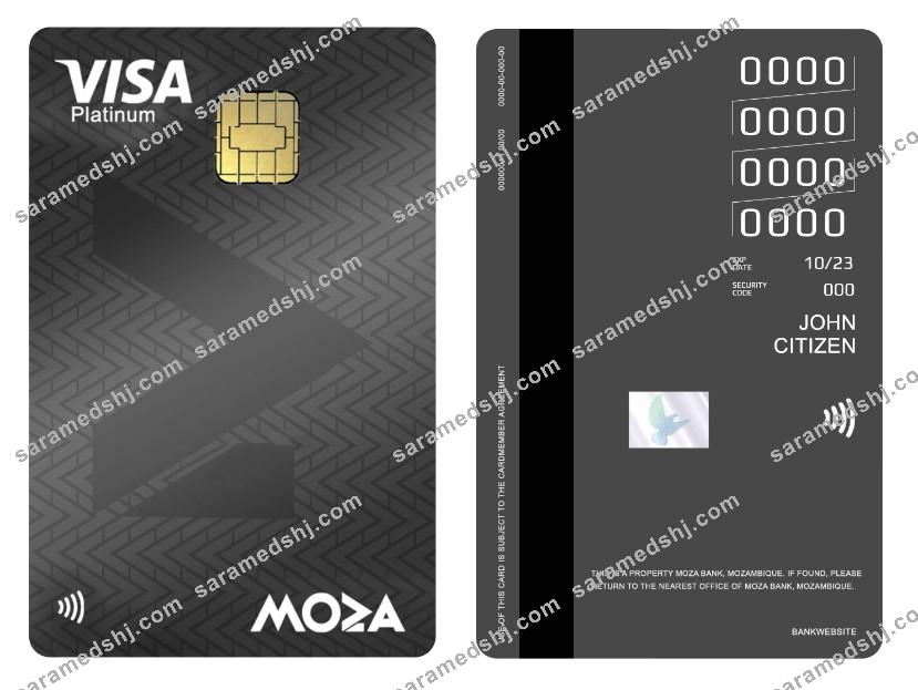 Mozambique Moza Bank visa platinum credit vertical card